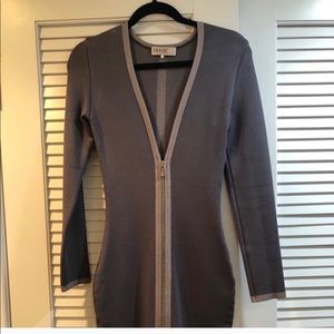 Grey house of bc deep V dress